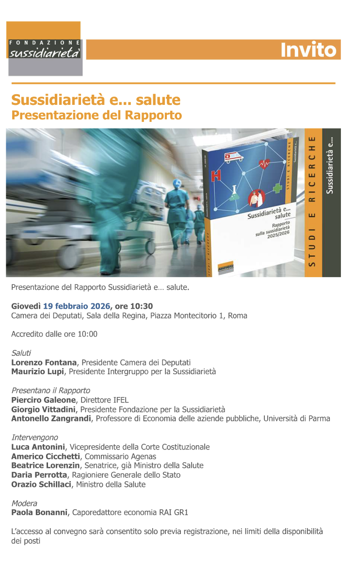 Sussidiarietà e salute... - Presentazione del Rapporto